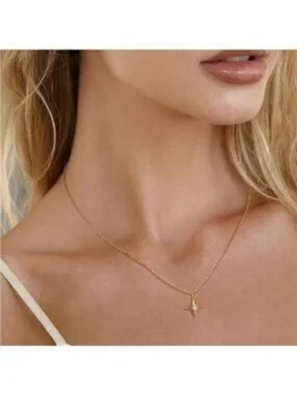 GOLD 14k Gold Plated Cubic Zirconia Star Pendant Necklace